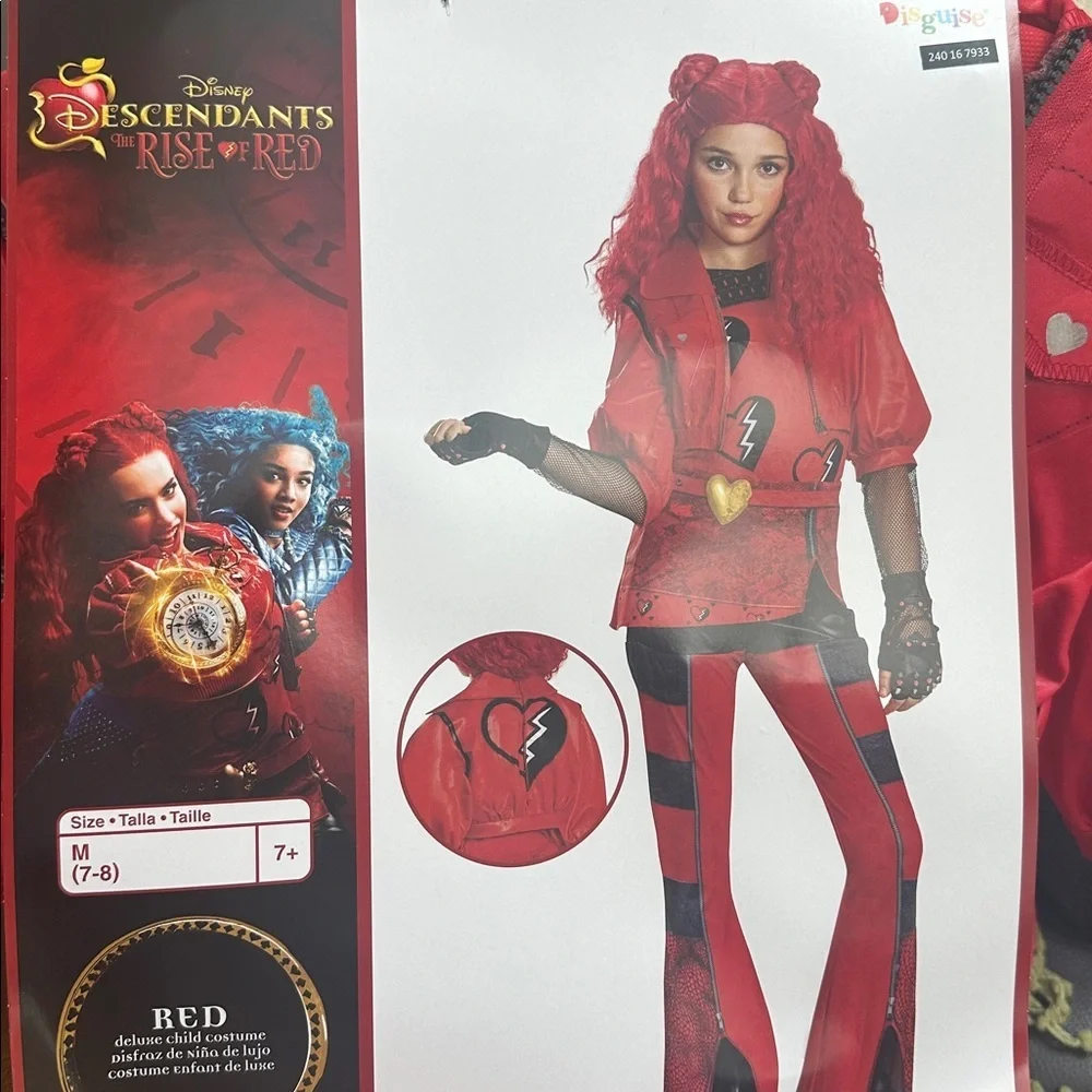 NWT Disney Descendants 4 Deluxe Kids Halloween Costume Red Deluxe Sz M & L - Picture 10 of 10